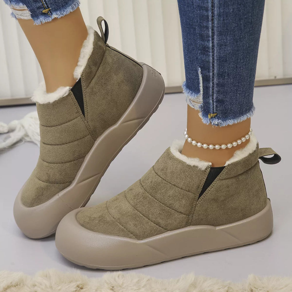 Warm Plush Lined Ankle Boots - Trendsi - Flyclothing LLC