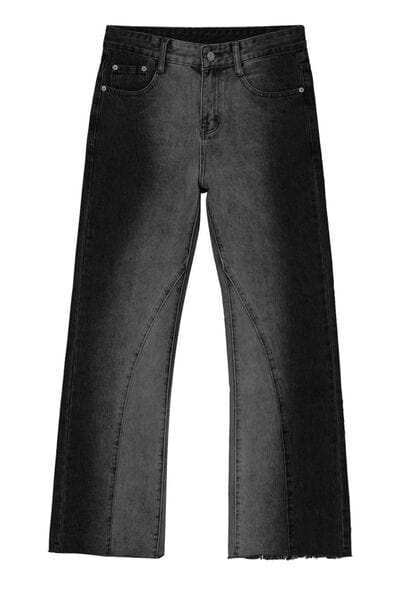 Frayed Hem Jeans with Pockets - Trendsi - Flyclothing LLC