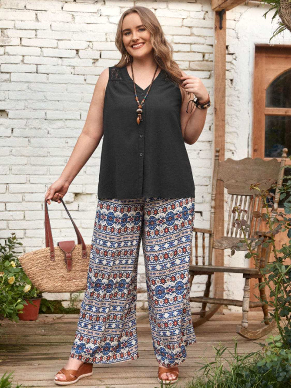 Plus Size V-Neck Tank - Trendsi - Flyclothing LLC