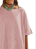Oversized Round Neck Drop-Shoulder T-Shirt - Trendsi - Flyclothing LLC