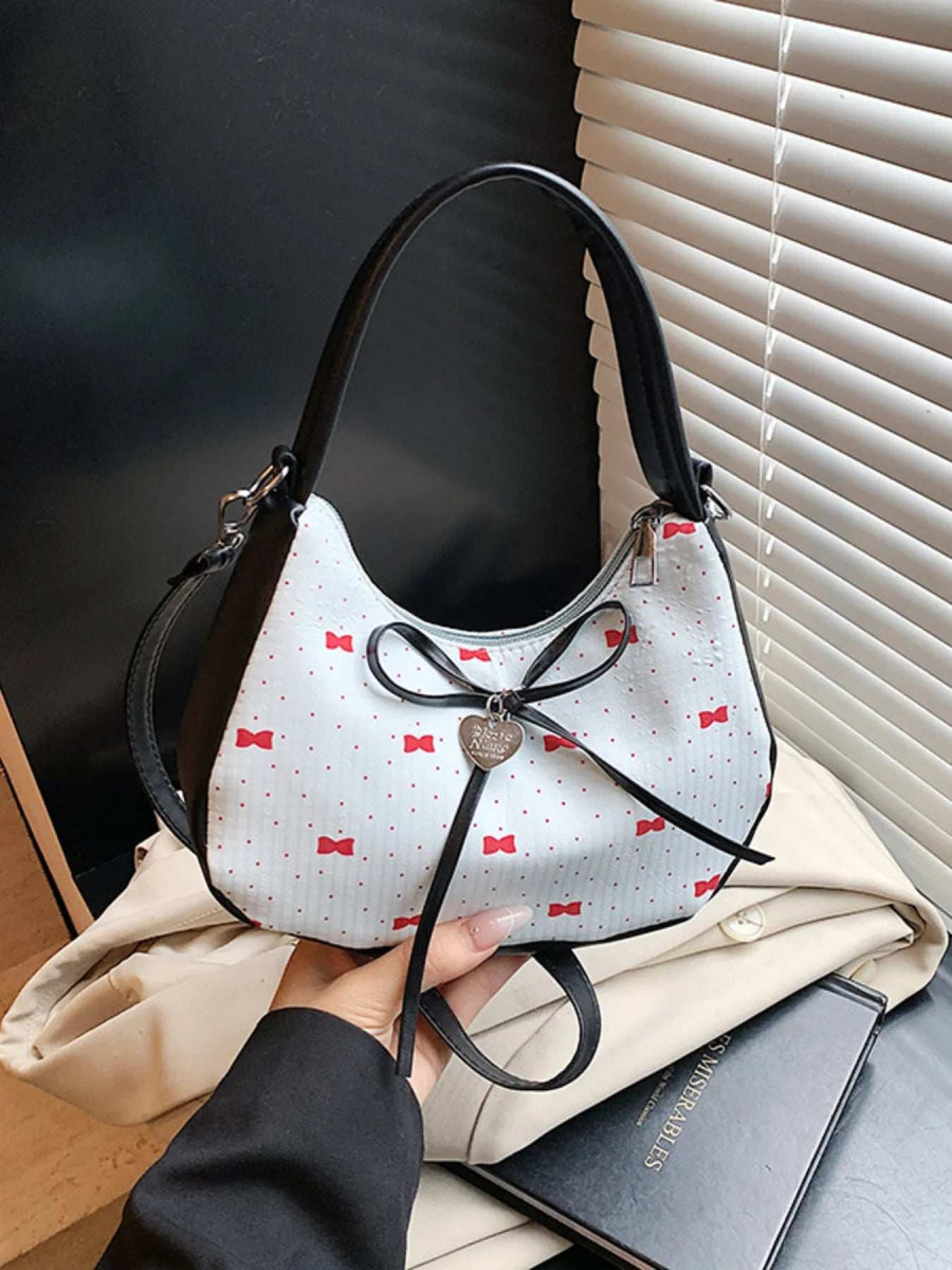 Printed Bow Shoulder Bag - Trendsi - Flyclothing LLC