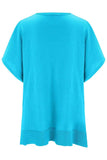 Slit V-Neck Half Sleeve Knit Top - Trendsi - Flyclothing LLC