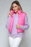Snobbish Zip Up Turtleneck Shiny Quilted Vest - Trendsi - Flyclothing LLC