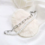 Pearl & Chain Link Necklace - Trendsi - Flyclothing LLC