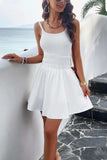 Devine Smocked Scoop Neck Mini Cami Dress - Trendsi - Flyclothing LLC