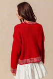SO ME Merry Lettering Embroidered Christmas Sweater - Trendsi - Flyclothing LLC