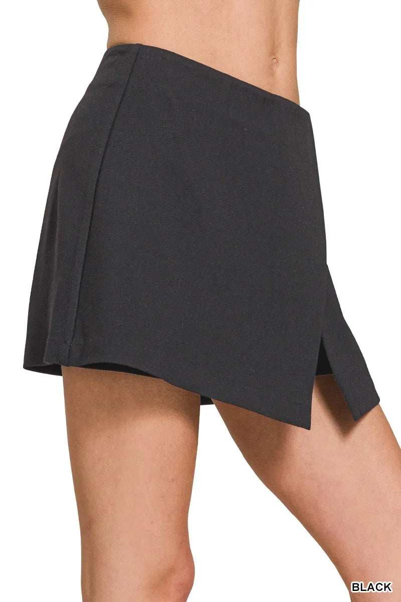 Zenana Wrap Front Skort - Trendsi - Flyclothing LLC