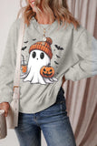 Ghost Round Neck Long Sleeve Sweatshirt - Trendsi - Flyclothing LLC