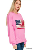 Zenana French Terry American Flag Pullover - Trendsi - Flyclothing LLC