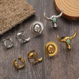 4 Piece Vintage Western Style Bull Head Rings - Trendsi - Flyclothing LLC