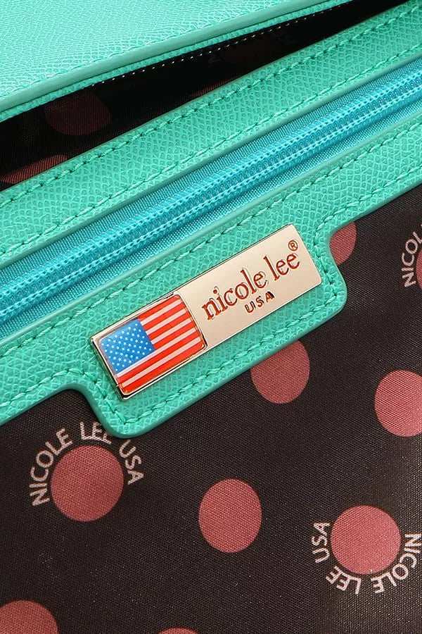 Nicole Lee USA Monogram Pattern Handbag with Rhinestones Decor - Trendsi - Flyclothing LLC