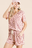 BiBi Leopard Shorts with Twill Tape Drawstring - Trendsi - Flyclothing LLC