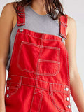Wide Strap Square Neck Denim Overalls - Trendsi - Flyclothing LLC