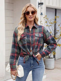 Plaid Button Up Long Sleeve Shirt - Trendsi - Flyclothing LLC
