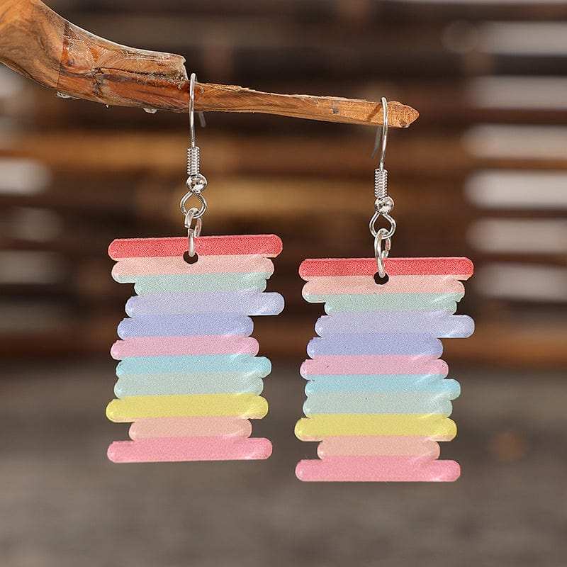 Acrylic Rainbow Dangle Earrings - Trendsi - Flyclothing LLC