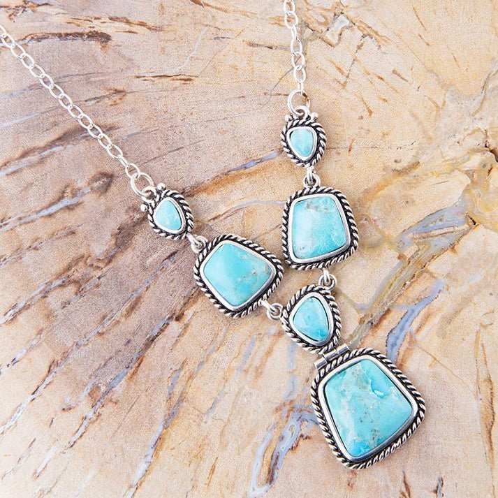Earth and Sky Blue Turquoise Sterling Silver Necklace - Barse Jewelry - Flyclothing LLC