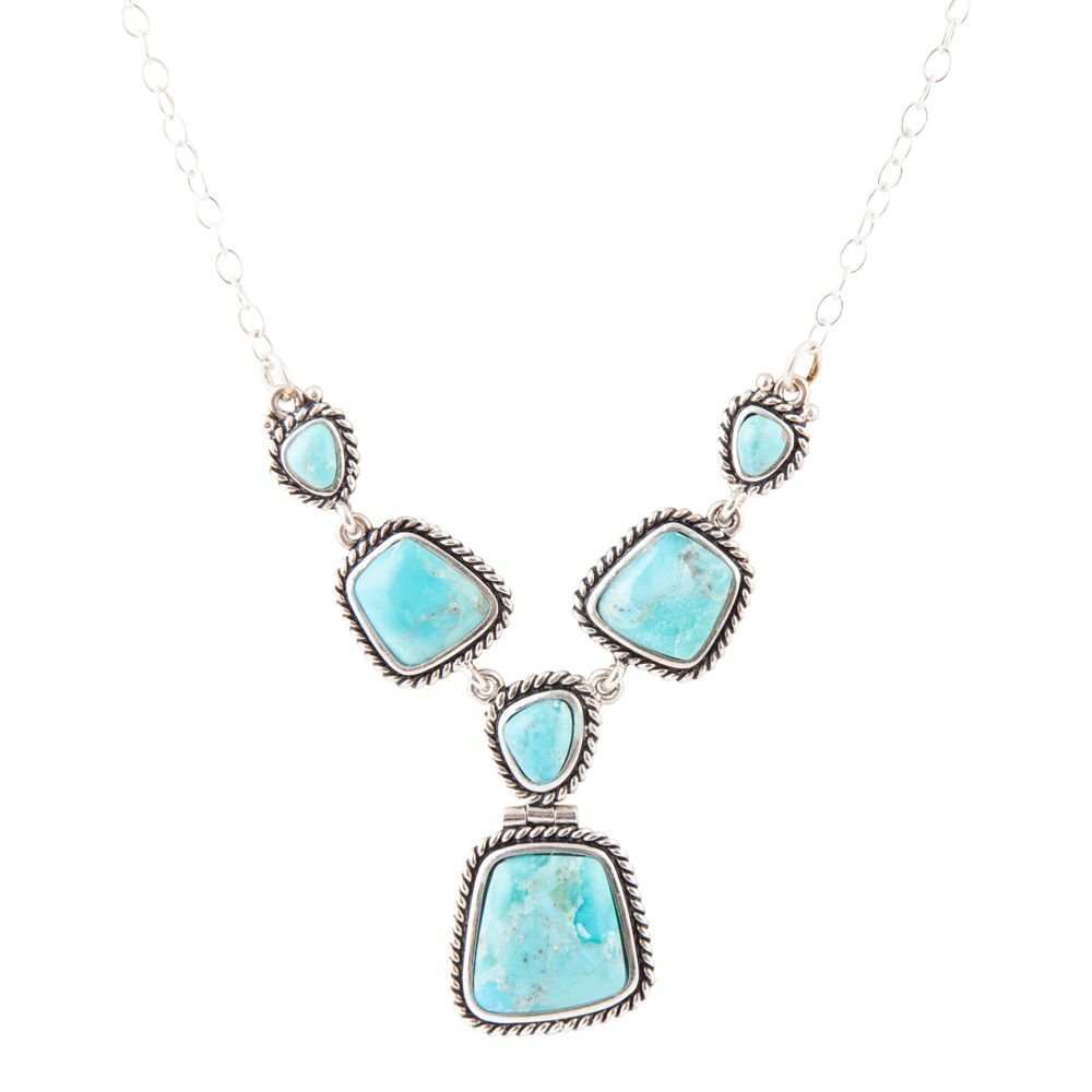 Earth and Sky Blue Turquoise Sterling Silver Necklace - Barse Jewelry - Flyclothing LLC