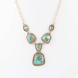 Earth and Sky Blue Turquoise Golden Necklace - Barse Jewelry - Flyclothing LLC