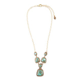 Earth and Sky Blue Turquoise Golden Necklace - Barse Jewelry - Flyclothing LLC