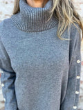 Full Size Turtleneck Long Sleeve Sweater Plus Size - Trendsi - Flyclothing LLC