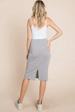 BOMBOM Elastic Waist Pencil Skirt - Trendsi - Flyclothing LLC