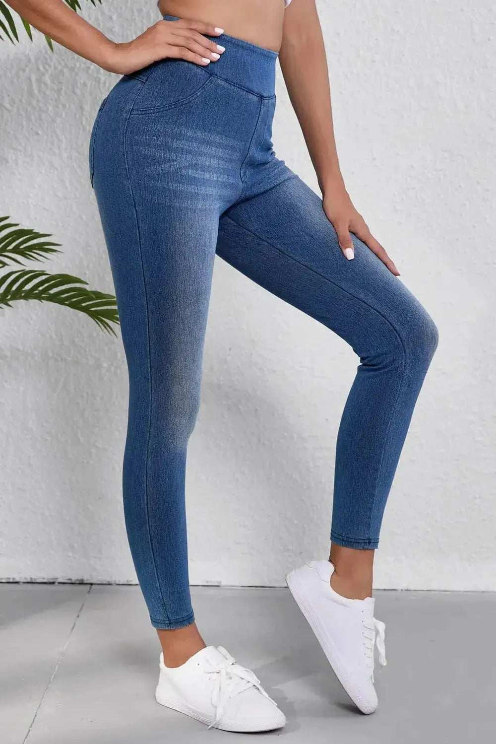 High Waist Skinny Jeans - Trendsi - Flyclothing LLC