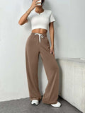 Drawstring Wide Leg Pants with Pockets - Trendsi - Flyclothing LLC