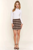 And The Why Full Size Brushed Plaid Mini Skirt - Trendsi - Flyclothing LLC