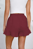 Full Size Drawstring Ruffle Hem Shorts - Trendsi - Flyclothing LLC