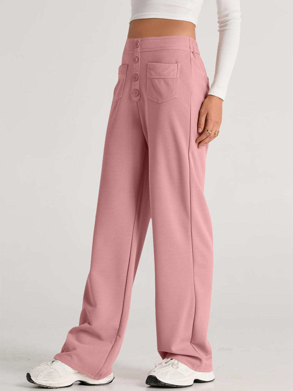 High Waist Wide Leg Pants - Trendsi - Flyclothing LLC