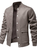 Men's Baseball Collar Snap Down Jacket - Trendsi - Flyclothing LLC
