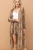 And The Why Snake Print Kimono Open Front Longline Cardigan - Trendsi - Flyclothing LLC