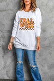 Letter Graphic Round Neck Long Sleeve Sweatshirt - Trendsi - Flyclothing LLC