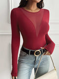 Devine Round Neck Long Sleeve T-Shirt - Trendsi - Flyclothing LLC