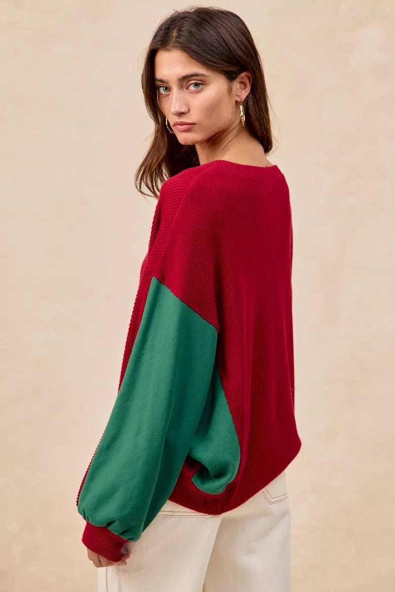 BiBi Christmas Theme Tree Embroidered Sweater - Trendsi - Flyclothing LLC