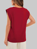 Florira Round Neck Cap Sleeve T-Shirt - Trendsi - Flyclothing LLC