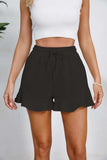 Full Size Drawstring Ruffle Hem Shorts - Trendsi - Flyclothing LLC