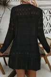 Openwork Open Front Long Sleeve Cardigan - Trendsi - Flyclothing LLC