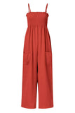 Smocked Spaghetti Strap Wide Leg Jumpsuit - Trendsi - Flyclothing LLC