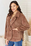 Culture Code Double Breasted Fuzzy Coat - Trendsi - Flyclothing LLC