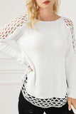 Scoop Neck Hollow Out Sweater - Trendsi - Flyclothing LLC