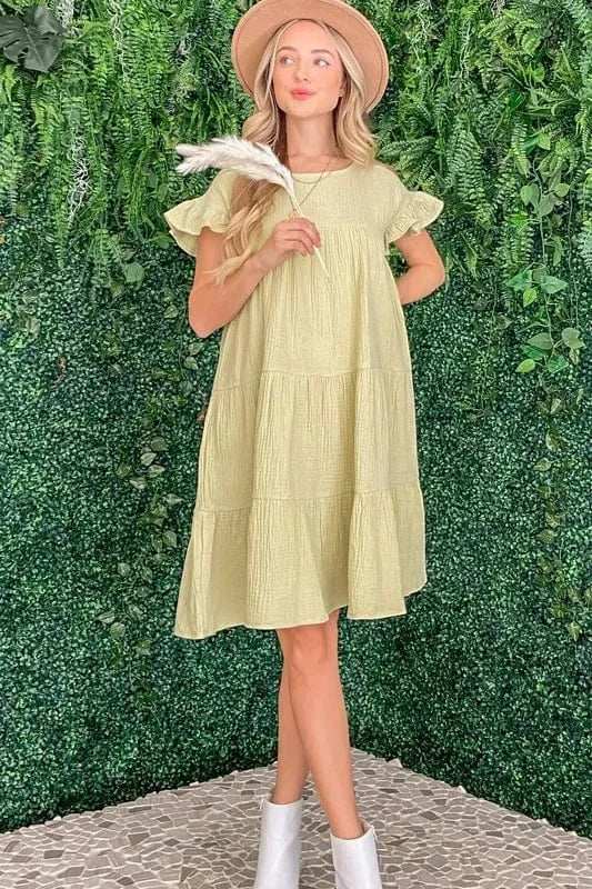 And The Why Cotton Gauze Baby Doll Casual Dress - Trendsi - Flyclothing LLC