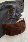 Suede Croissant Shape Shoulder Bag - Trendsi - Flyclothing LLC