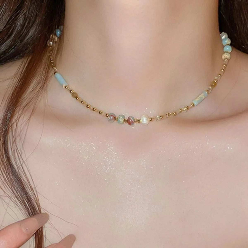 Alloy Pearl Beaded Necklace - Trendsi - Flyclothing LLC