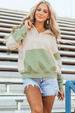 Color Block Quarter Snap Long Sleeve Sweatshirt - Trendsi - Flyclothing LLC
