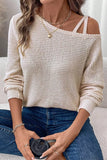 Waffle Knit One-Shoulder Blouse - Trendsi - Flyclothing LLC