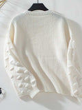 Round Neck Drop Shoulder Sweater - Trendsi - Flyclothing LLC