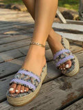 Geometric Open Toe Platform Sandals - Trendsi - Flyclothing LLC
