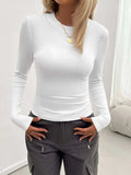 Round Neck Long Sleeve T-Shirt - Trendsi - Flyclothing LLC
