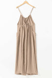 Spaghetti Strap Waist Tie Wide Leg Jumpsuit with Pockets - Trendsi - Flyclothing LLC